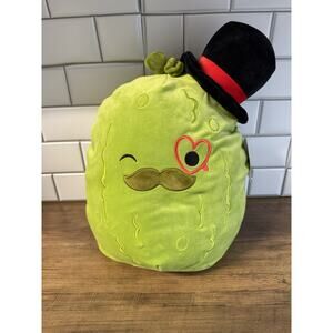 Squishmallows Charles the Pickle wearing Tophat 12" NWT
